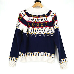 VTG 80s JcPenney Womens Sweater Medium Fair Isle Nordic Holiday Retro Ski